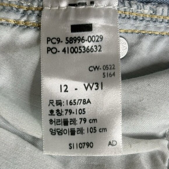 Levi Strauss Heritage Boyfriend Jeans Womens 12/W31 Light Wash Cuff Hem Mid Rise - Picture 9 of 14